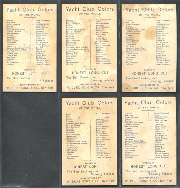 N140 Duke Honest Long Cut Yacht Club Colors Lot of (5) Cards