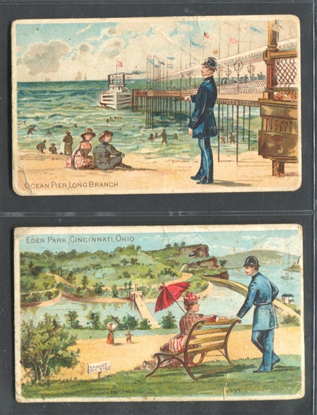 N281 Buchner American Scenes with a Policeman Lot of (2) Cards