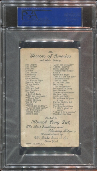 N136 Duke Honest Long Cut Terrors of America Partial Set of (20/50) Cards w/PSA3