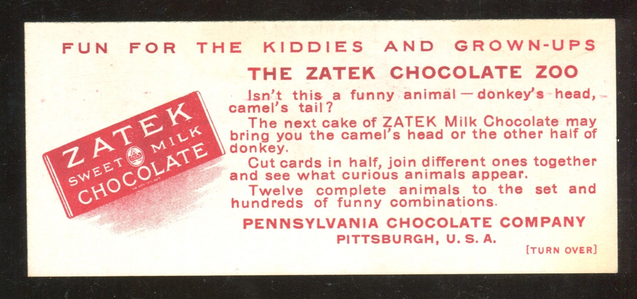 E258 Zatek Chocolates Zoo Cards Type Card - Donel