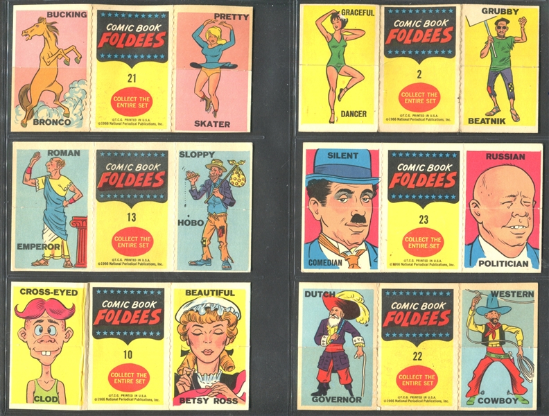 1966 Topps Comic Book Foldees Lot of (6) Cards