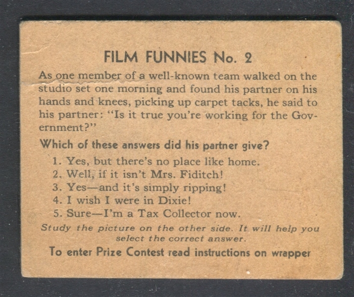 R48 Gum Inc Film Funnies #2 Can you Tell? (Laurel and Hardy)