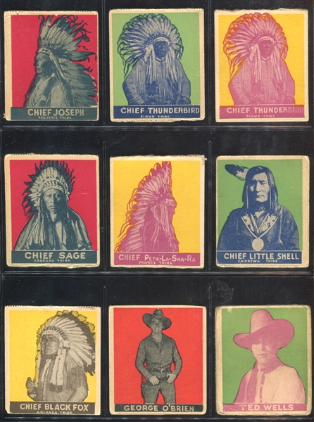 R75 Anonymous Cowboys, Indians, Western Lot of (13) Cards