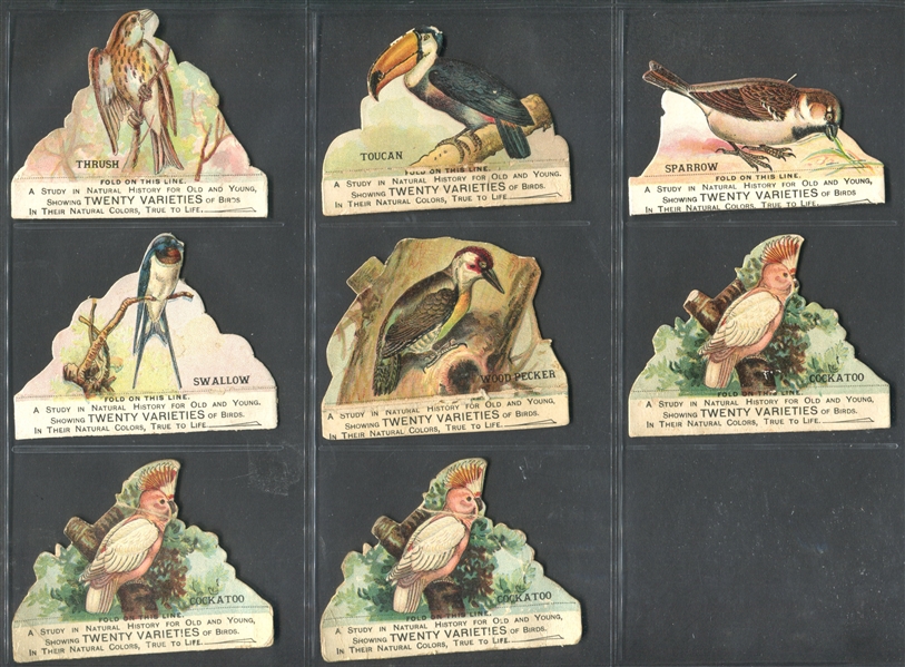 H679-4 Friend's Oats Bird Die Cuts Lot of (8) Cards