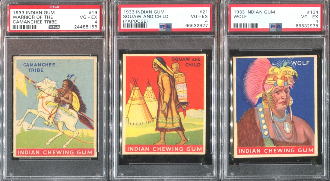 R73 Goudey Indian Gum Lot of (5) PSA4 VGEX Graded Cards 