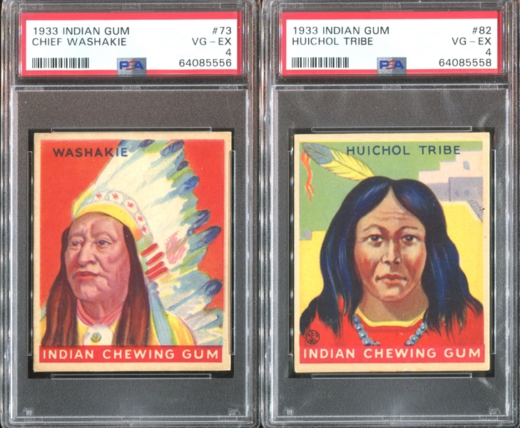 R73 Goudey Indian Gum Lot of (5) PSA4 VGEX Graded Cards 