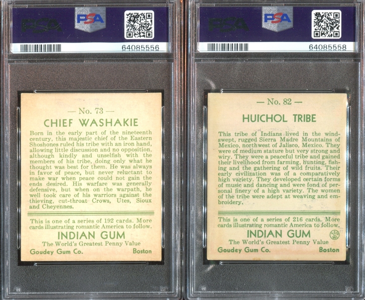 R73 Goudey Indian Gum Lot of (5) PSA4 VGEX Graded Cards 