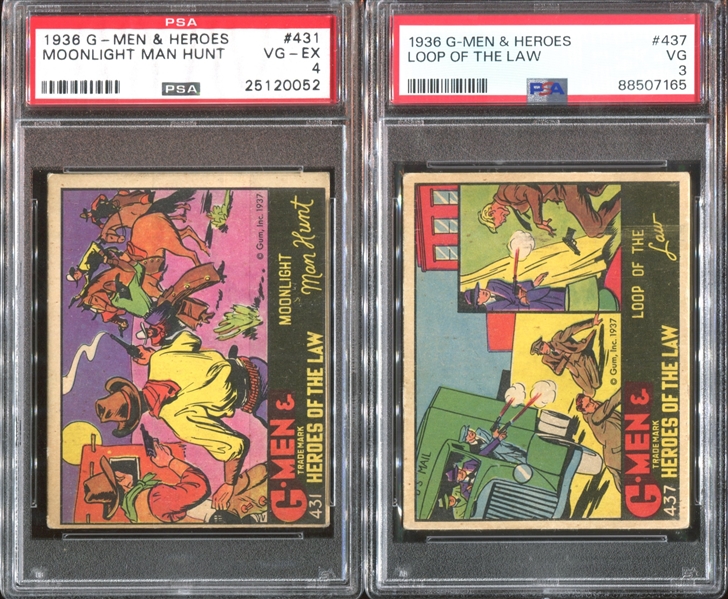 R60 Gum Inc G-Men and the Heroes of the Law Lot of (5) PSA4 VGEX Graded Cards