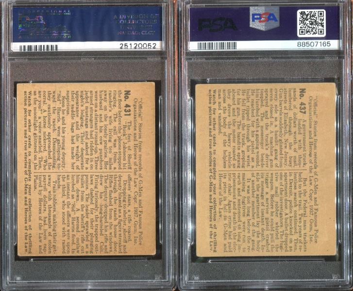 R60 Gum Inc G-Men and the Heroes of the Law Lot of (5) PSA4 VGEX Graded Cards