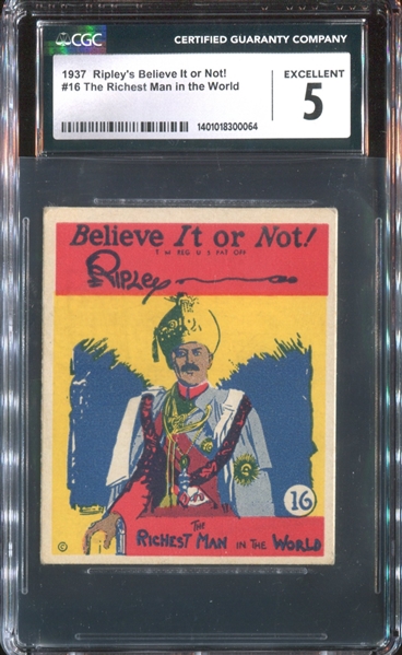 R21 Wolverine Gum Believe it or Not #16 Richest Man in the World CGC5 EX