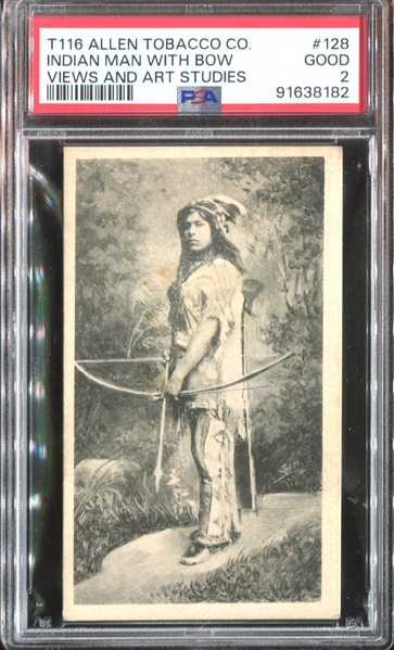 T116 Telonette Views and Art Studies #128 Indian Man with Bow PSA2 Good