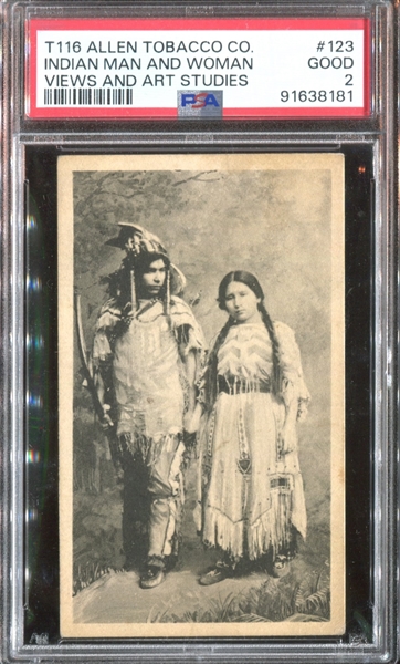 T116 Telonette Views and Art Studies #123 Indian Man and Woman PSA2 Good