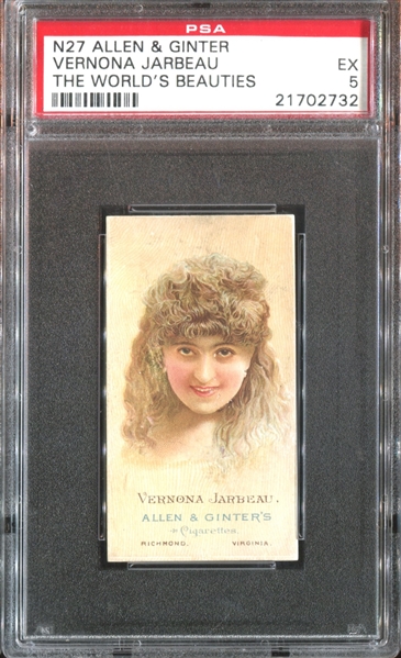 N27 Allen & Ginter World's Beauties (2nd Series) Verona Jarbeau PSA5 EX