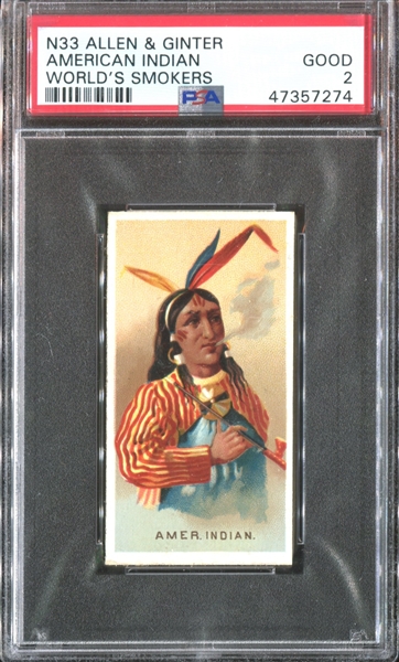 N33 Allen & Ginter World's Smokers American Indian PSA2 Good