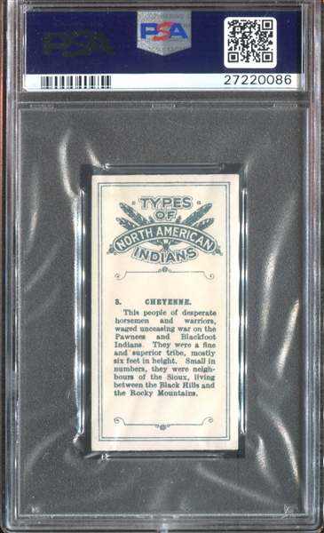 1930 British American Tobacco Types of N.Amer Indians #8 Cheyene Chief PSA6 EXMT