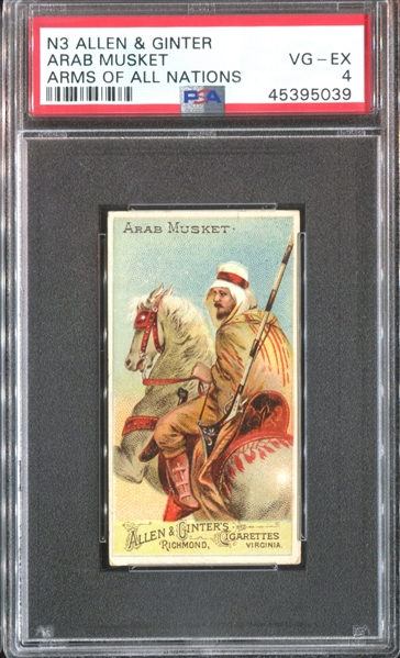 N3 Allen & Ginter Arms of All Nations Arab Musket PSA4 VGEX