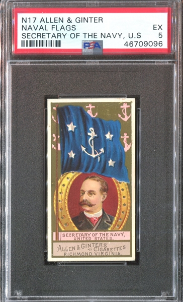 N17 Allen & Ginter Naval Flags - Secretary of the Navy, U.S. PSA5 EX