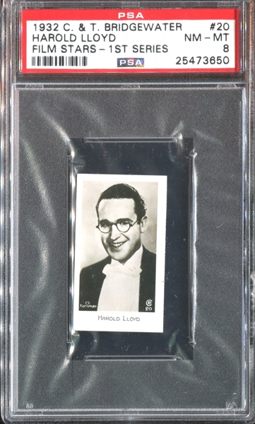 1932 Bridgewater Film Stars (1st Series) #20 Harold Lloyd PSA8 NMMT