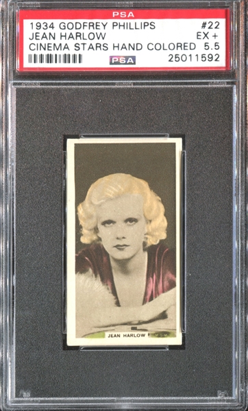 1934 Godfrey Phillips Cinema Stars #22 Jean Harlow PSA5.5 EX+