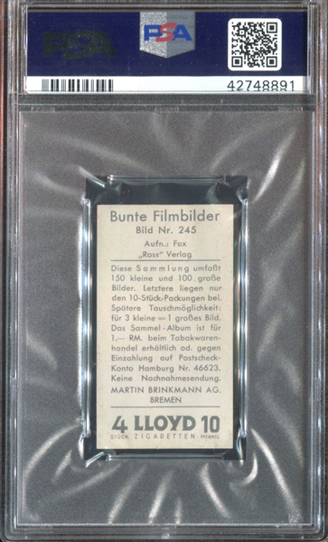 1936 Martin Brinkman Bunte Filmbilder (Series 1) #245 Shirley Temple PSA5 EX