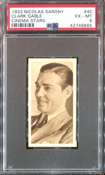 1933 Nicolas Sarony Cinema Stars #40 Clark Gable PSA6 EXMT