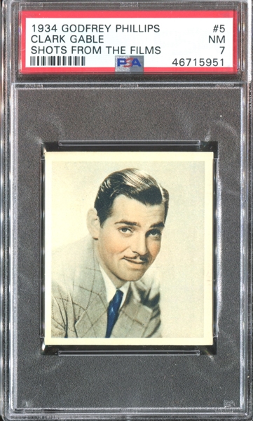 1934 Godfrey Phillips Shots from the Films #5 Clark Gable PSA7 NM