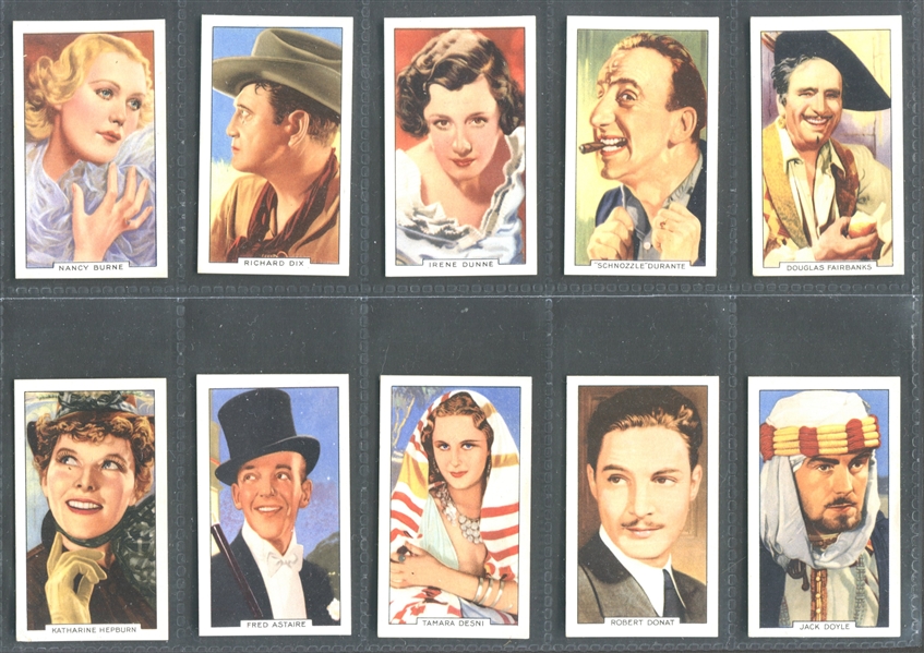 1935 Gallaher Portraits of Famous Film Stars Complete Set of (48) Cards