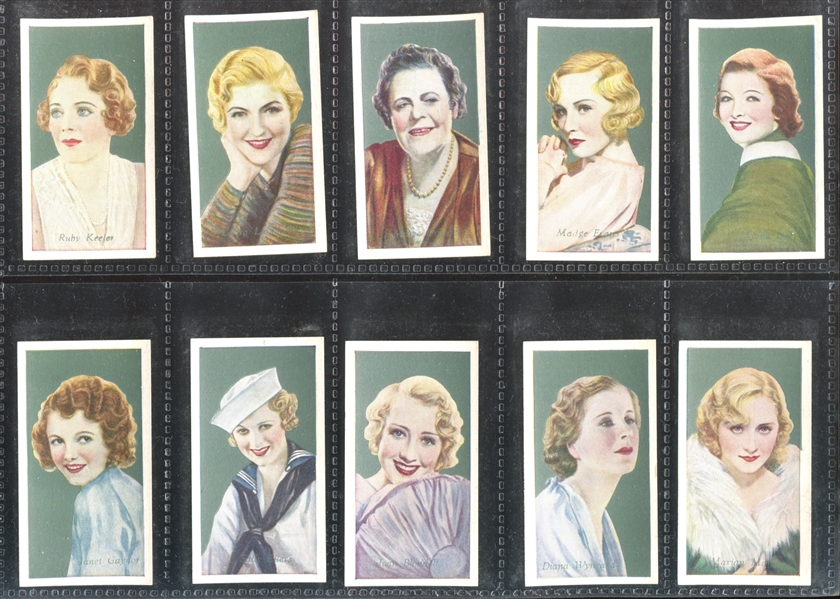 1934 Godfrey Phillips Film Favourites Complete Set of (50) Cards