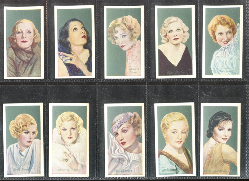 1934 Godfrey Phillips Film Favourites Complete Set of (50) Cards