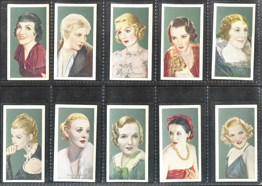 1934 Godfrey Phillips Film Favourites Complete Set of (50) Cards