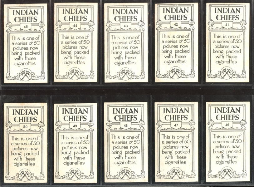 1930 British American Tobacco American Indians Near Complete Set of (48/50) Cards