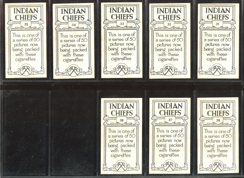 1930 British American Tobacco American Indians Near Complete Set of (48/50) Cards