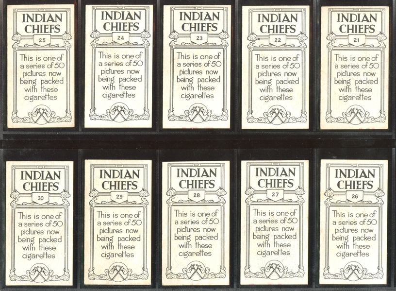 1930 British American Tobacco American Indians Near Complete Set of (48/50) Cards