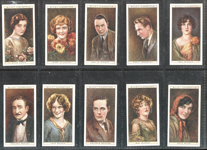 1928 Will's Cigarettes Cinema Stars (2nd Series) Complete Set of (25) Cards