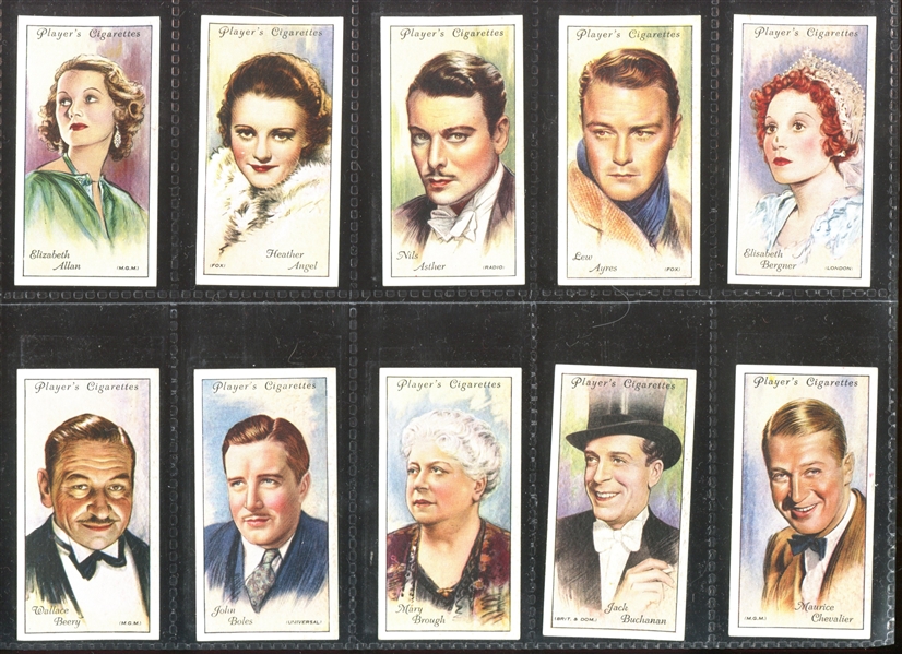 1934 John Player Film Stars (2nd Series) Complete Set of (50) Cards