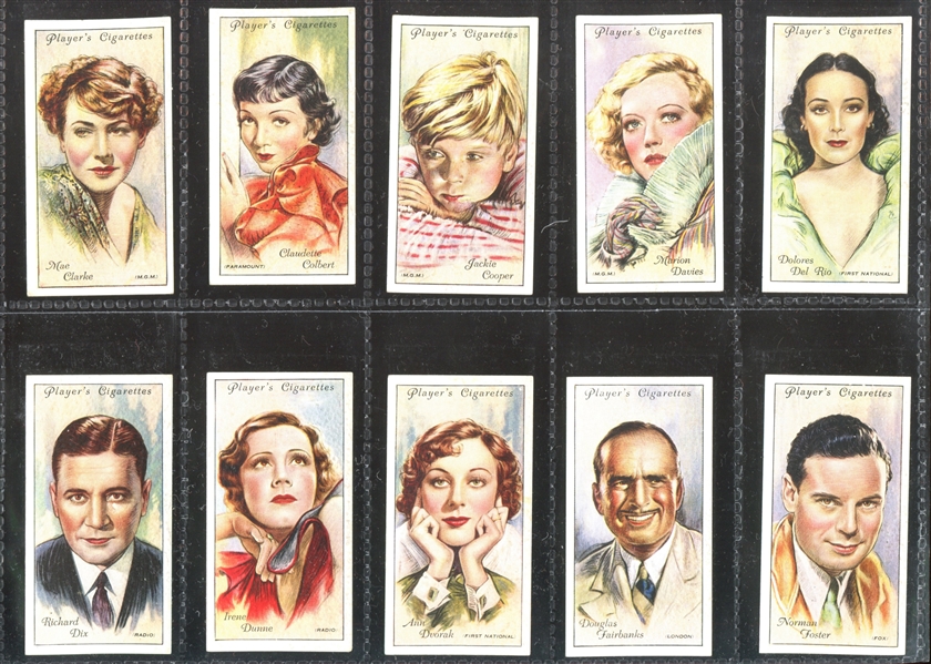 1934 John Player Film Stars (2nd Series) Complete Set of (50) Cards