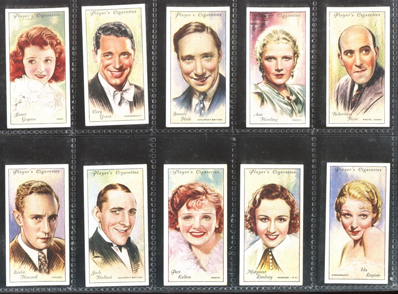 1934 John Player Film Stars (2nd Series) Complete Set of (50) Cards