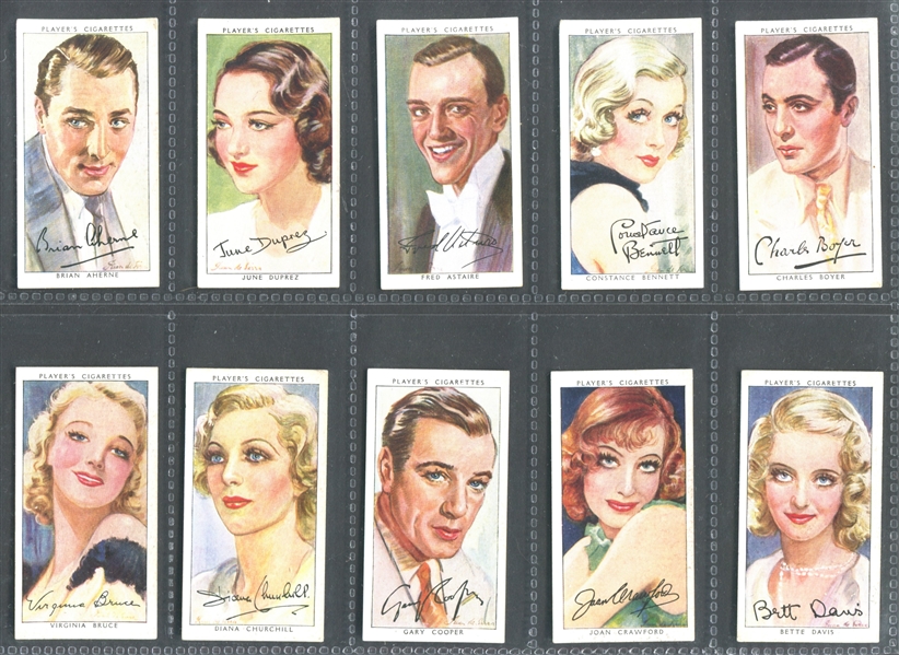 1938 John Player Film Stars (3nd Series) Complete Set of (50) Cards