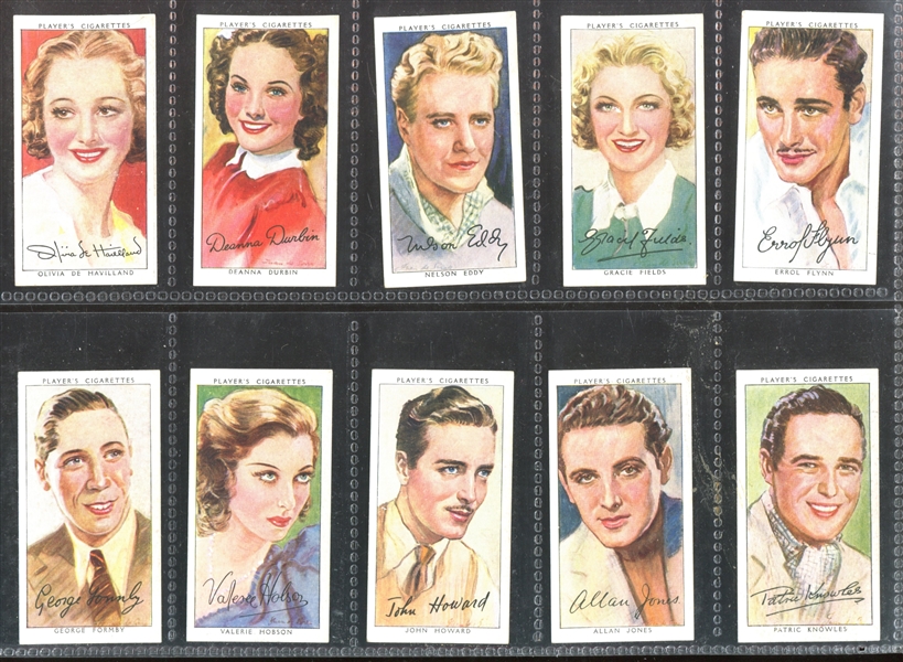 1938 John Player Film Stars (3nd Series) Complete Set of (50) Cards