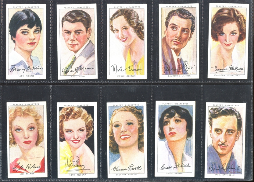 1938 John Player Film Stars (3nd Series) Complete Set of (50) Cards