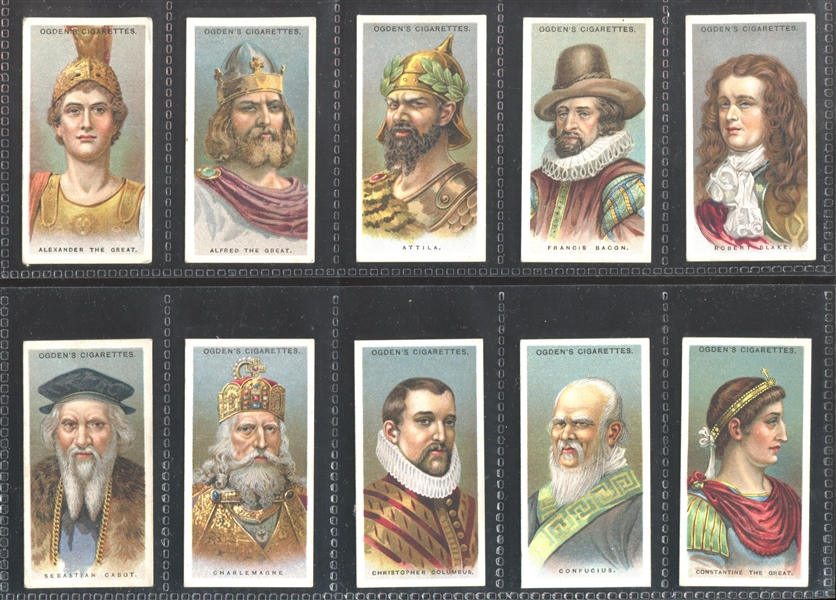 1924 Ogden's Leaders of Men Complete Set of (50) Cards with Lincoln and More