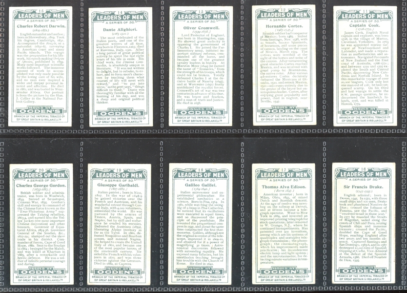 1924 Ogden's Leaders of Men Complete Set of (50) Cards with Lincoln and More