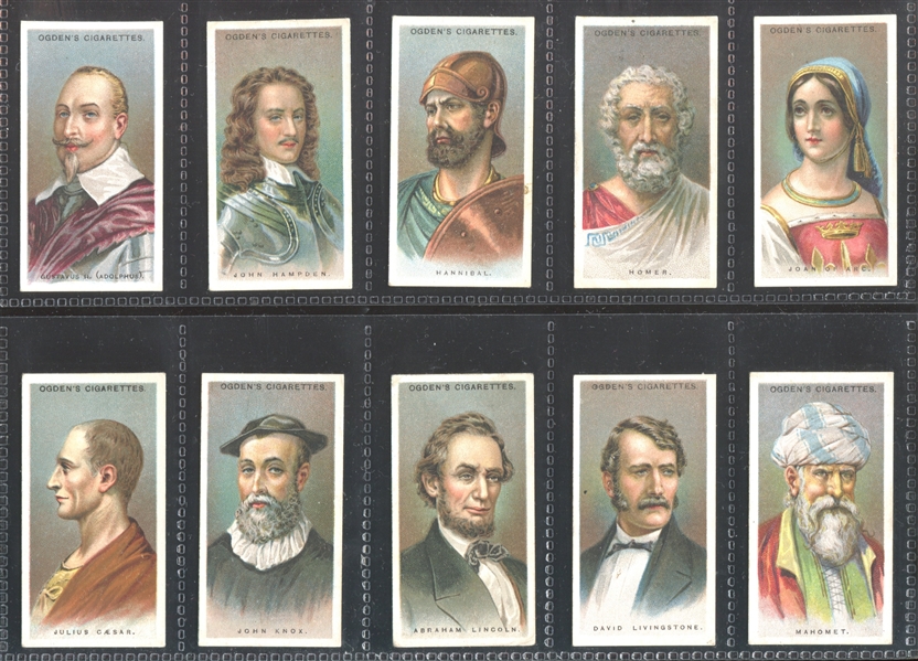 1924 Ogden's Leaders of Men Complete Set of (50) Cards with Lincoln and More