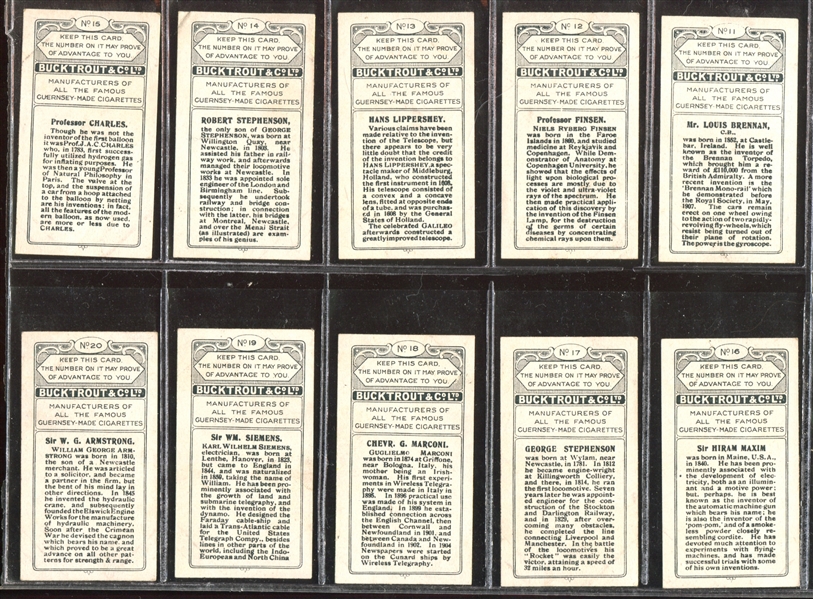 1924 Bucktrout Inventors Complete Set of (20) With Edison and Franklin