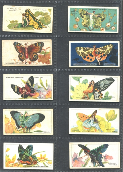 1928 BAT Cigarettes Butterflies, Butterfly Girls Complete Set of (50) Cards