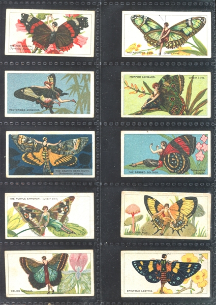 1928 BAT Cigarettes Butterflies, Butterfly Girls Complete Set of (50) Cards