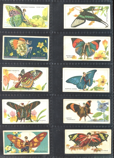 1928 BAT Cigarettes Butterflies, Butterfly Girls Complete Set of (50) Cards