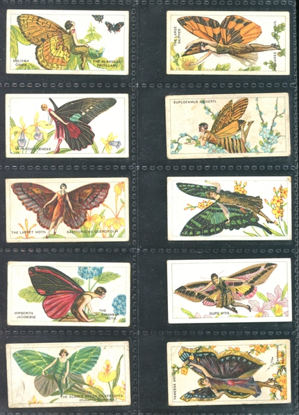 1928 BAT Cigarettes Butterflies, Butterfly Girls Complete Set of (50) Cards