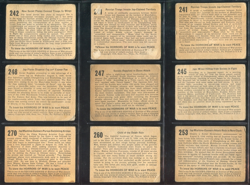 R69 Gum Inc Horrors of War Lot of (146) Cards with (11) High Numbers