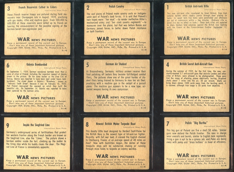 R165 Gum Inc War News Pictures Near Complete Set of (132/144) Cards